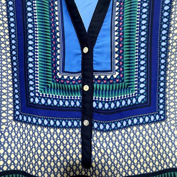 Brixon Ivy Tank Top Blouse Blue Black Loose Flowy Fit Button Up Woman sz XL - Picture 2 of 7